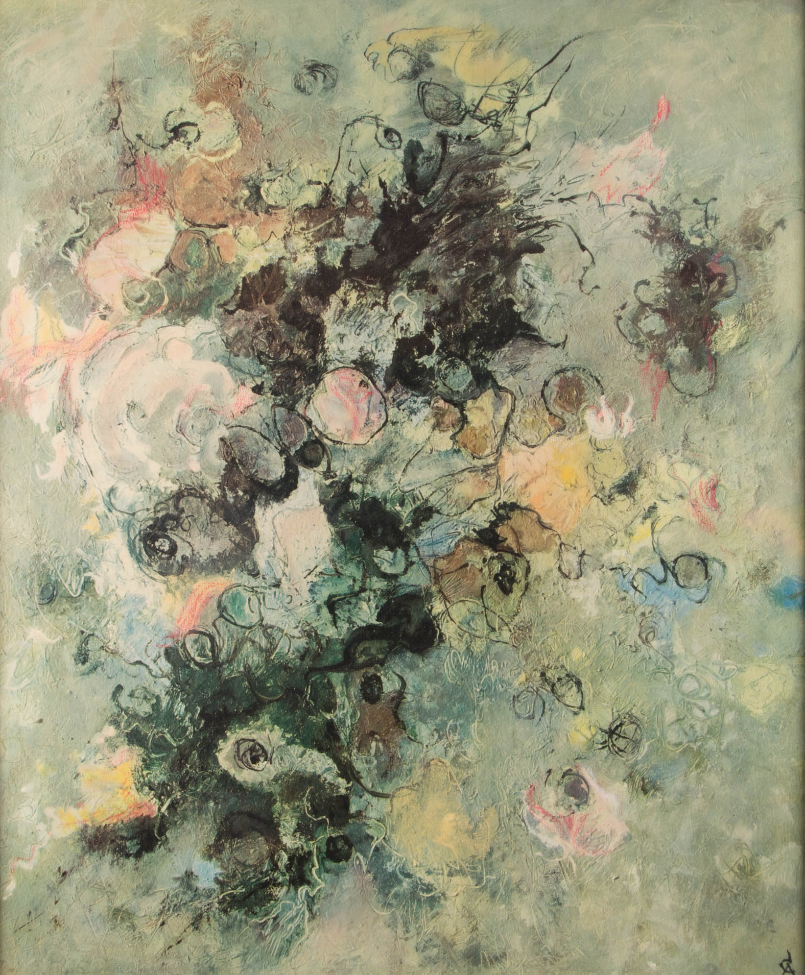 Rolf Cavael Modern Floral Giclee on Board