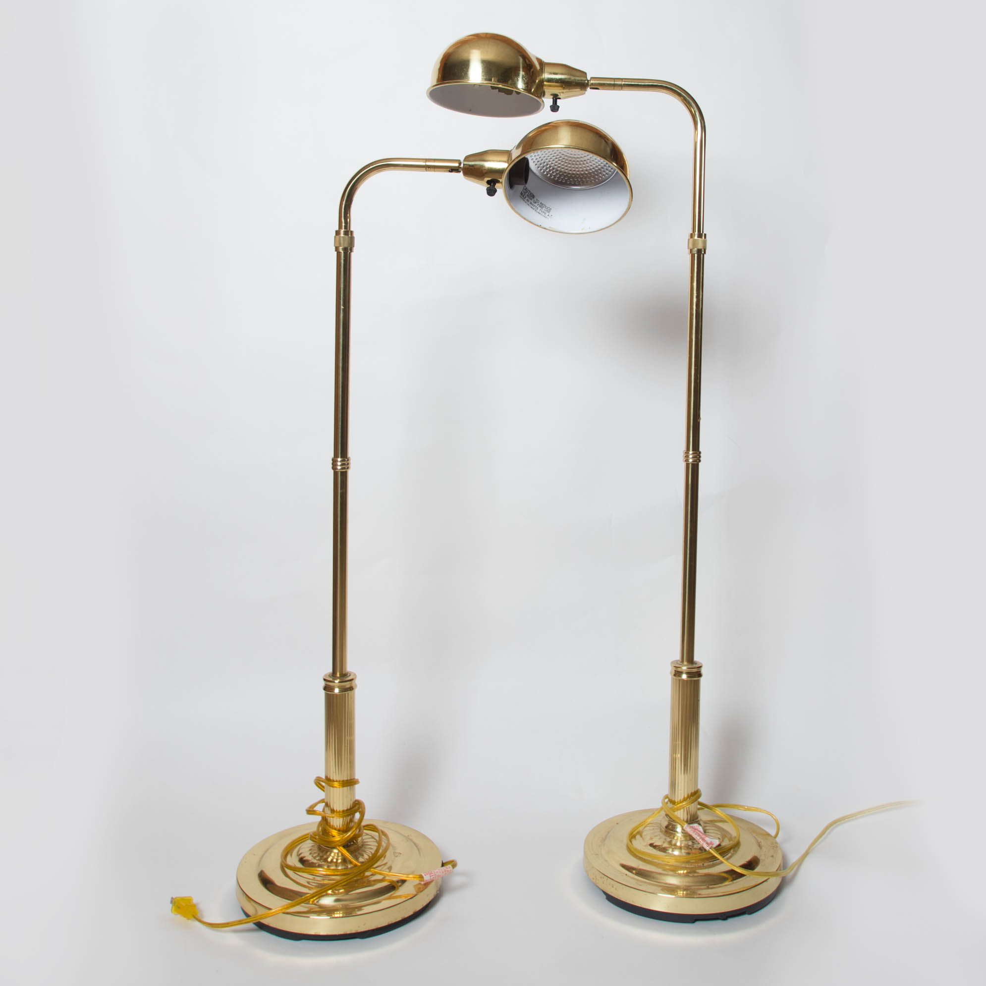 Pair of Brass Finish Floor Lamps