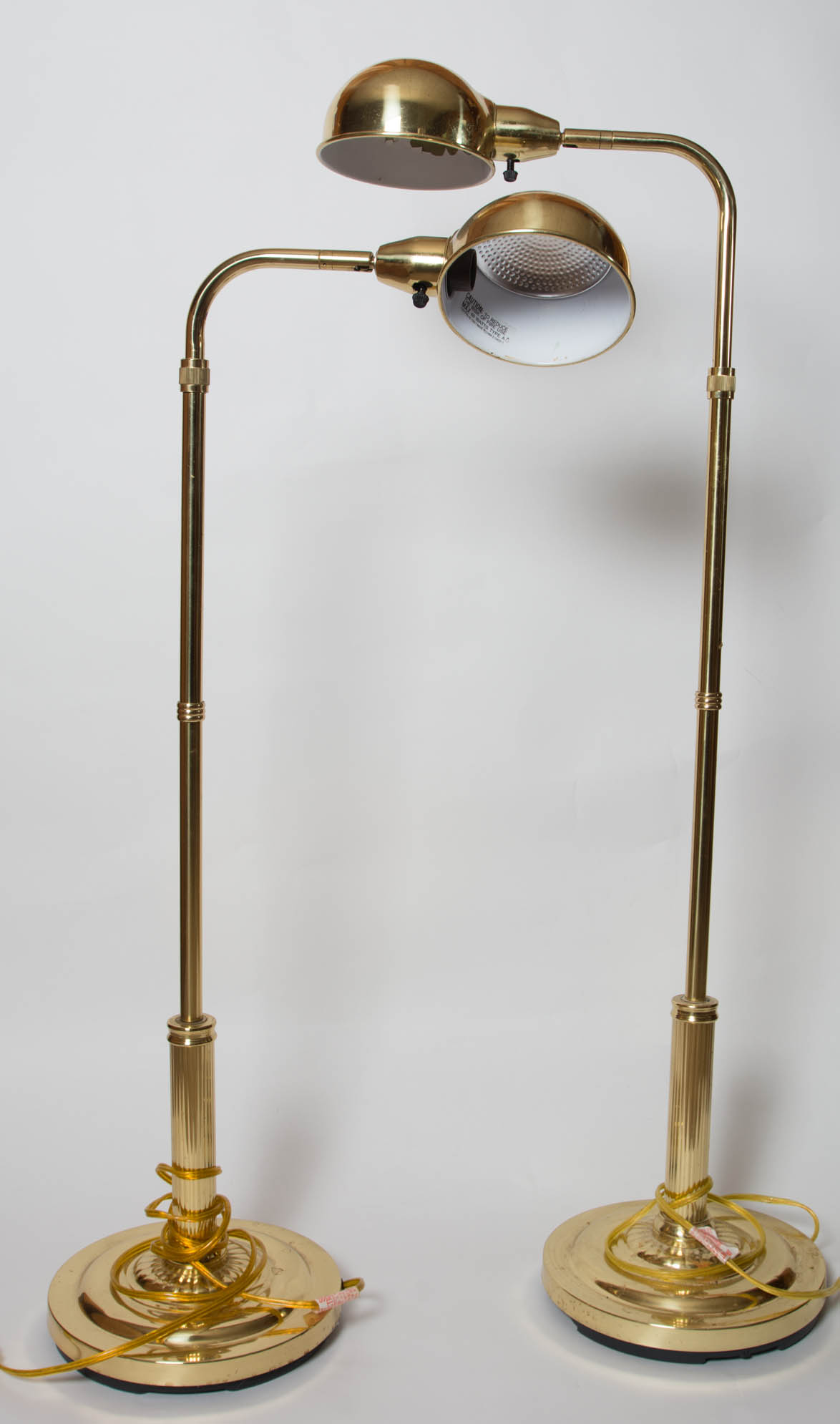 Pair of Brass Finish Floor Lamps