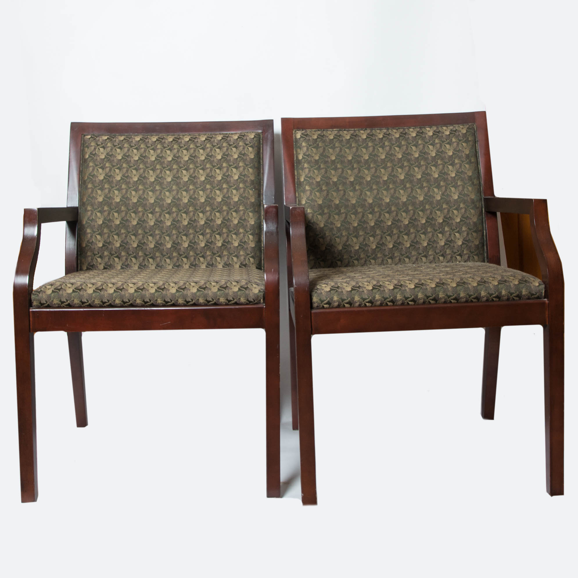 Pair of Patrician Furniture Green Upholstered Side Chairs