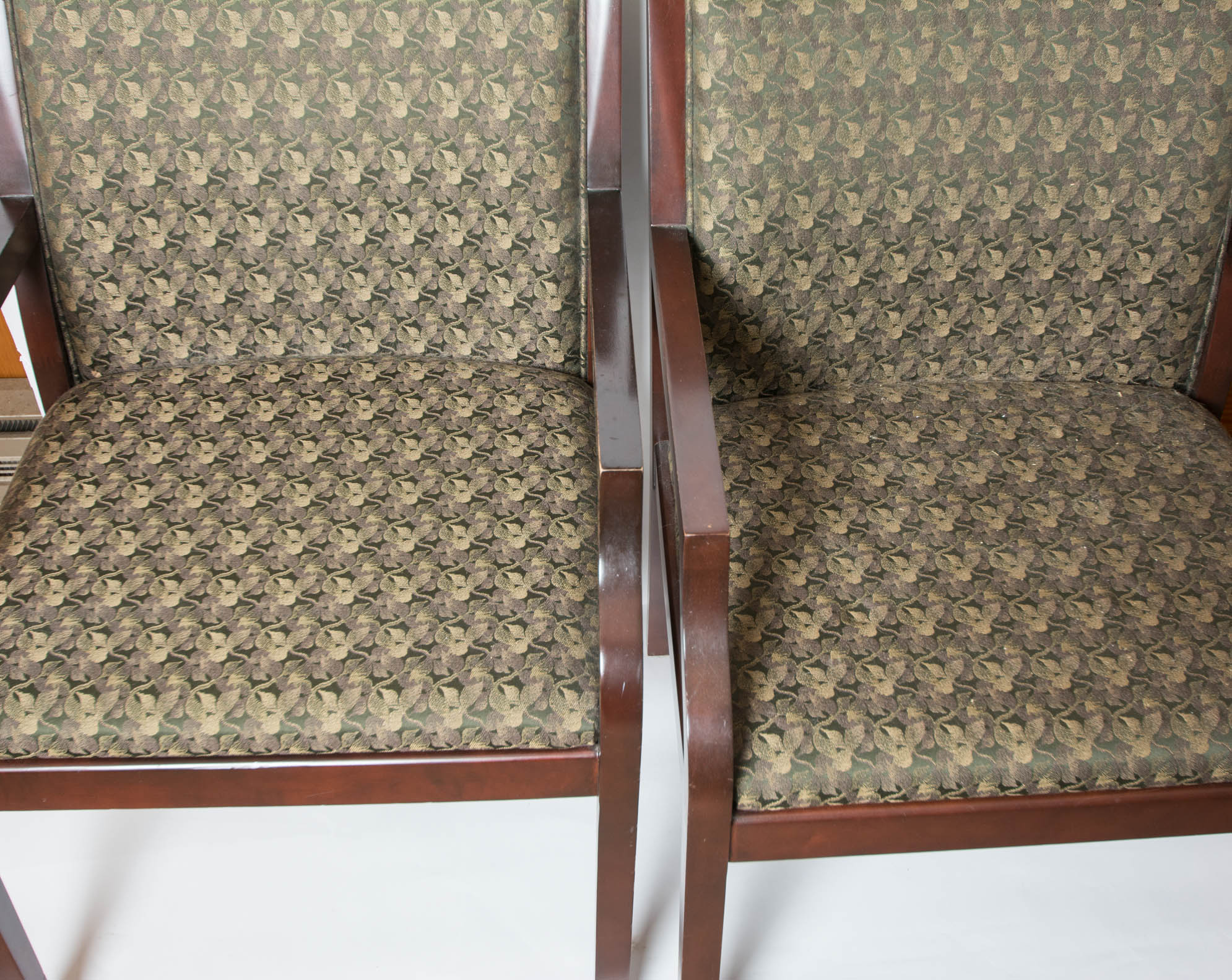 Pair of Patrician Furniture Green Upholstered Side Chairs