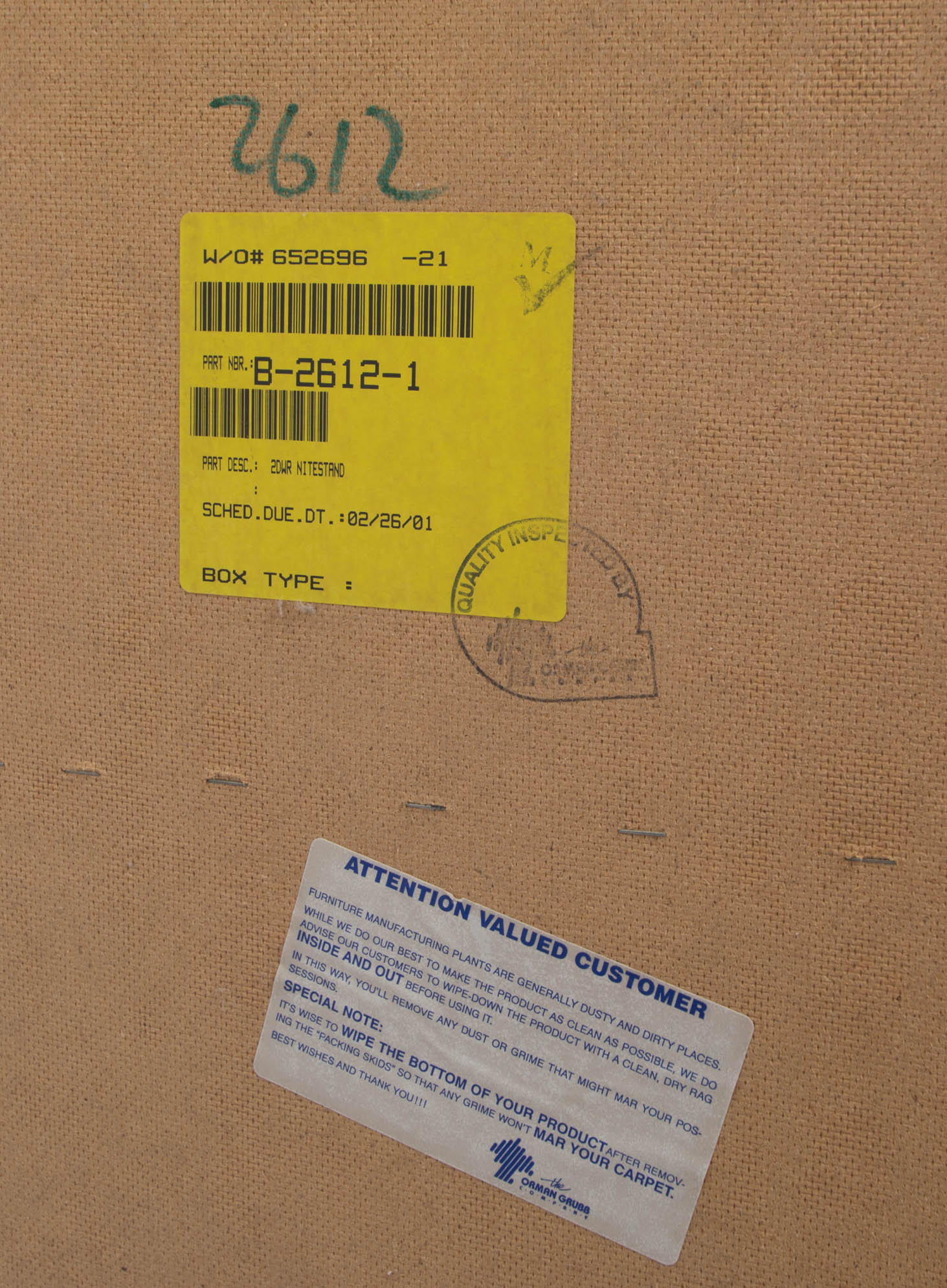 Orman Grubb Company Nightstand