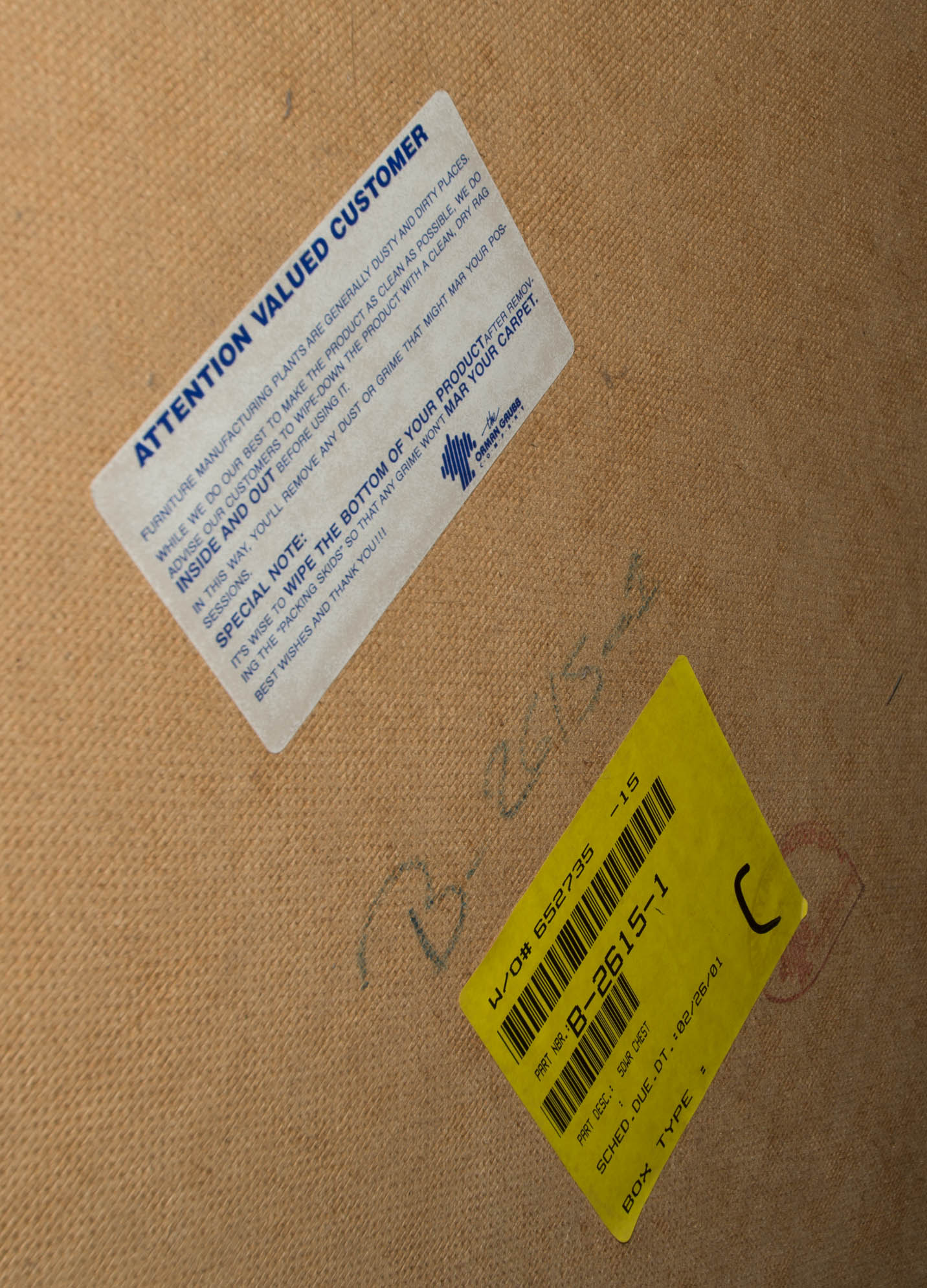 Orman Grubb Company Five Drawer Chest