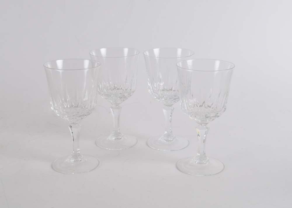 Set of Four Crystal Wine Glasses