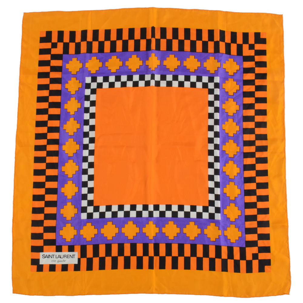 1980s Saint Laurent Rive Gauce Silk Scarf