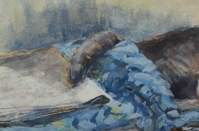 Lois Daunt Original Watercolor and Gouache Painting of a Cat