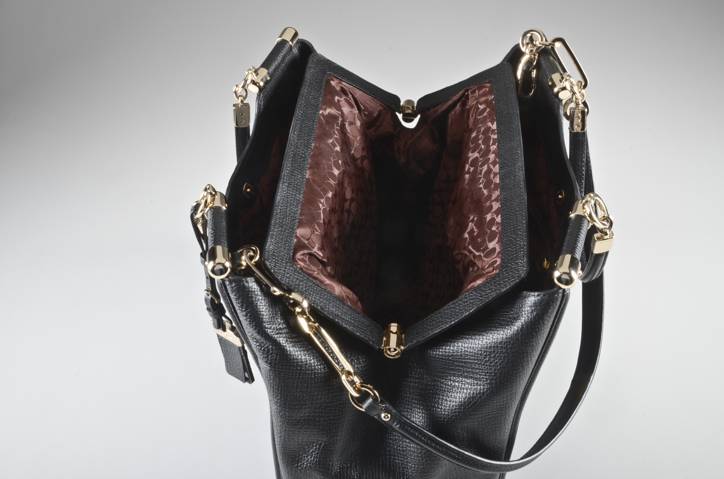 Coach Madison Caroline Textured Leather Satchel