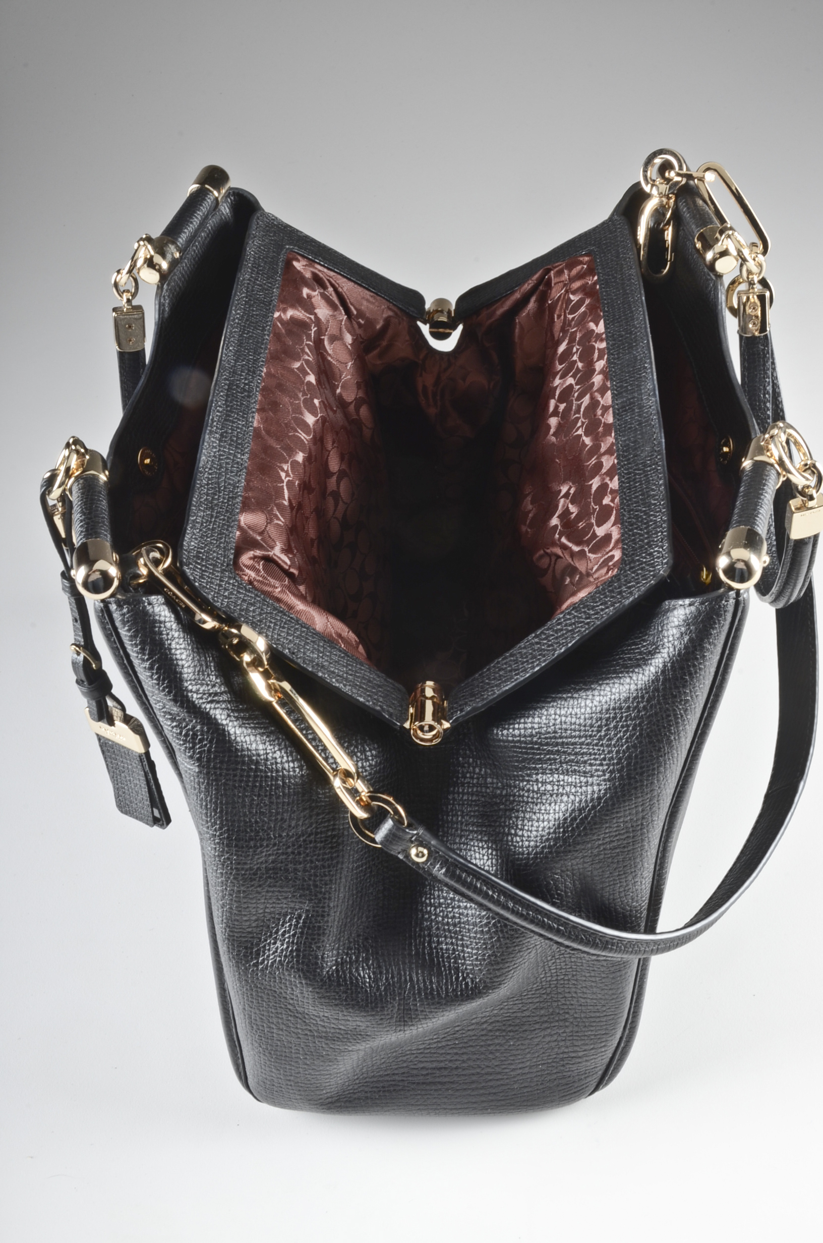 Coach Madison Caroline Textured Leather Satchel