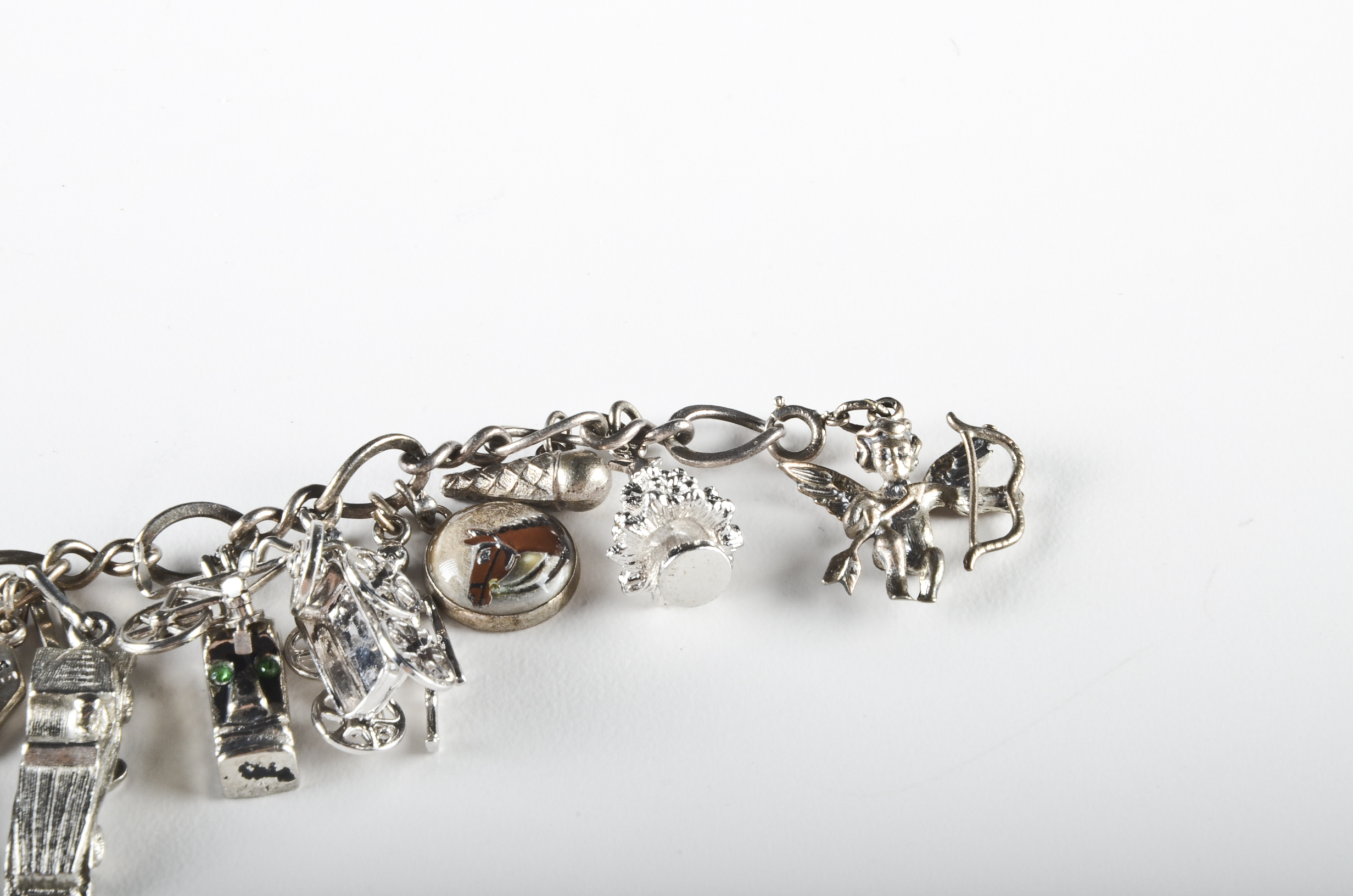 Sterling Charm Bracelet with Sterling and Silver Tone Charms
