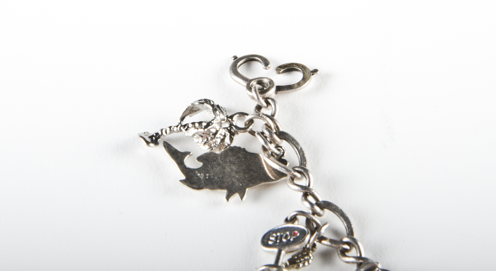 Sterling Charm Bracelet with Sterling and Silver Tone Charms