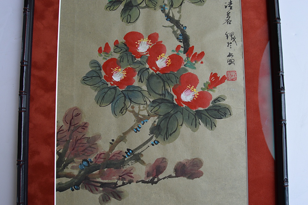Three Original Signed Chinese Gouache Paintings on Paper
