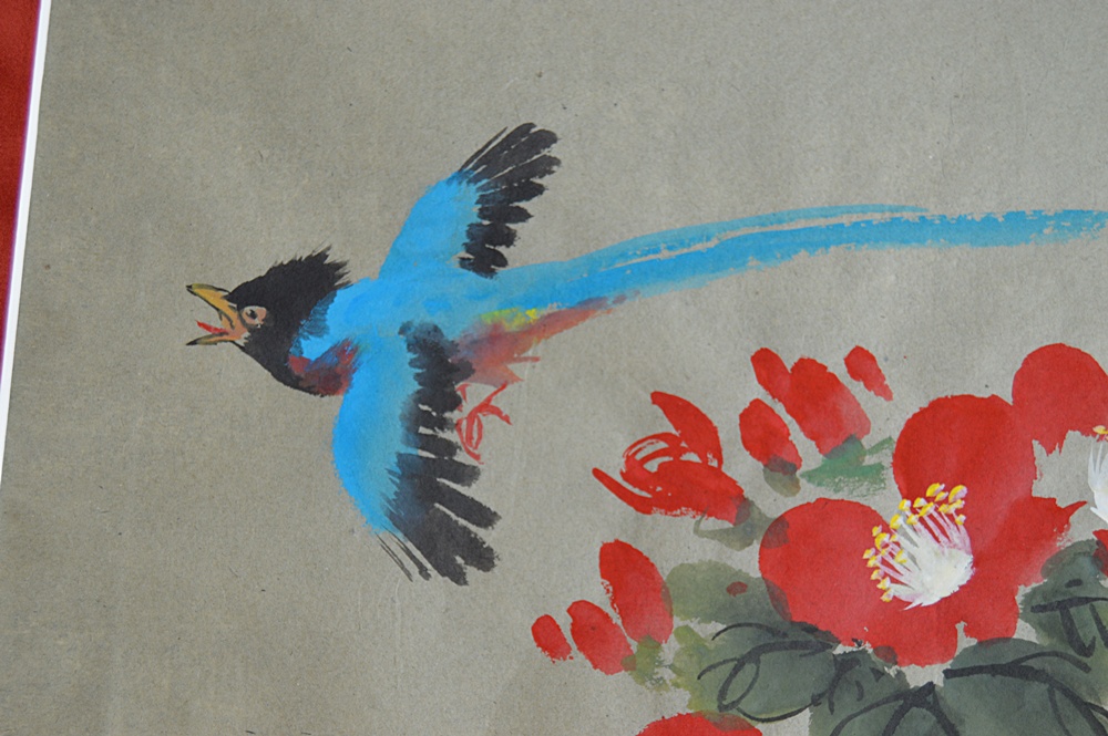 Three Original Signed Chinese Gouache Paintings on Paper