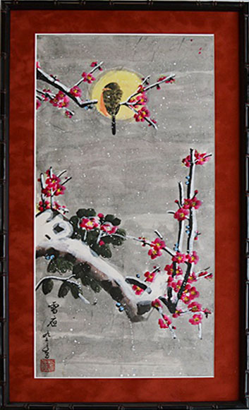 Three Original Signed Chinese Gouache Paintings on Paper