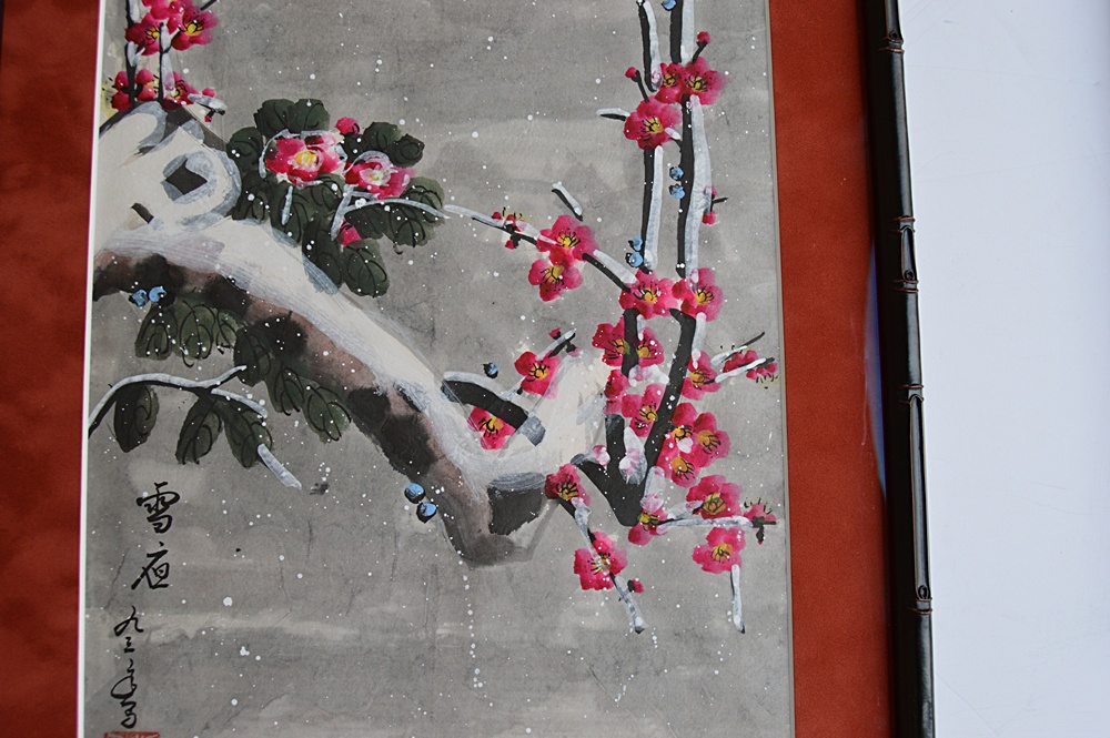 Three Original Signed Chinese Gouache Paintings on Paper