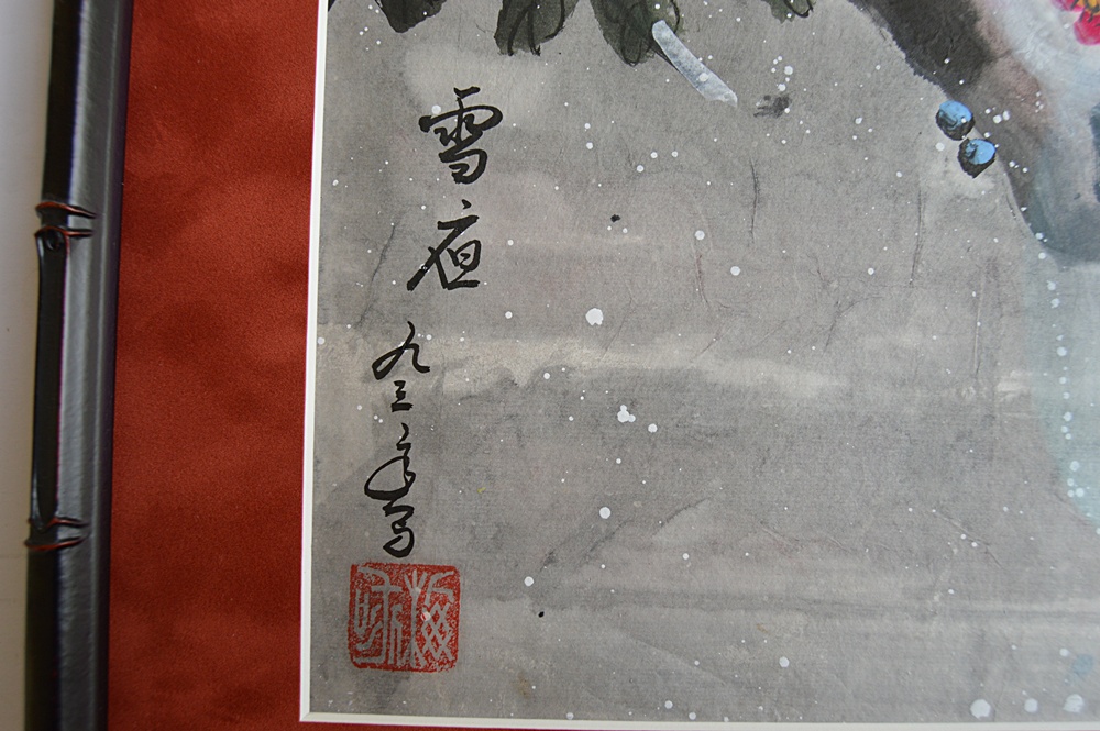 Three Original Signed Chinese Gouache Paintings on Paper