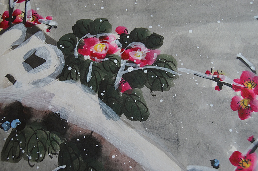 Three Original Signed Chinese Gouache Paintings on Paper