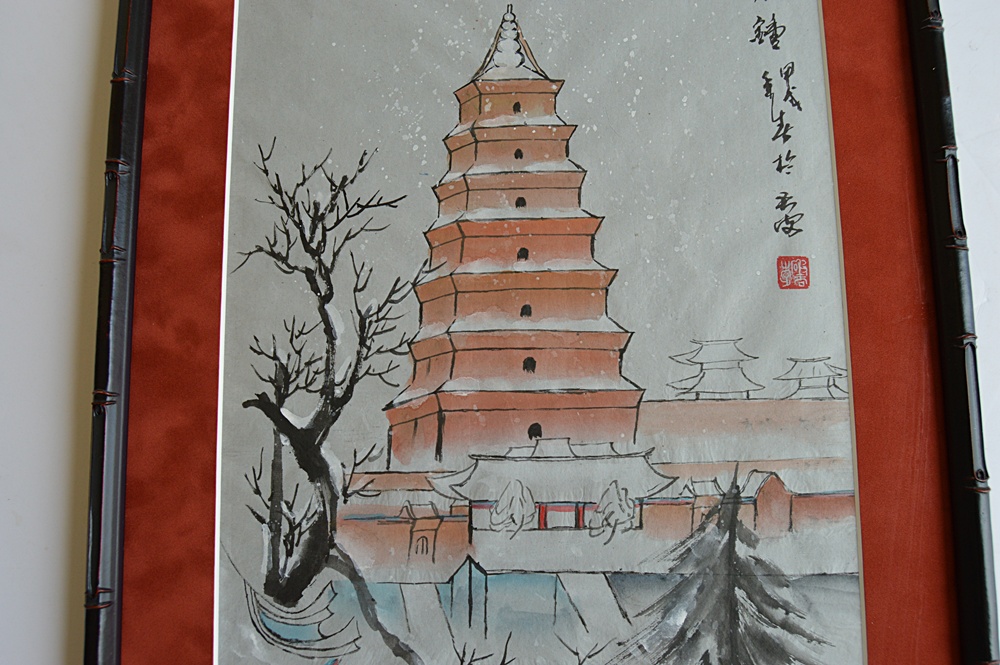 Three Original Signed Chinese Gouache Paintings on Paper