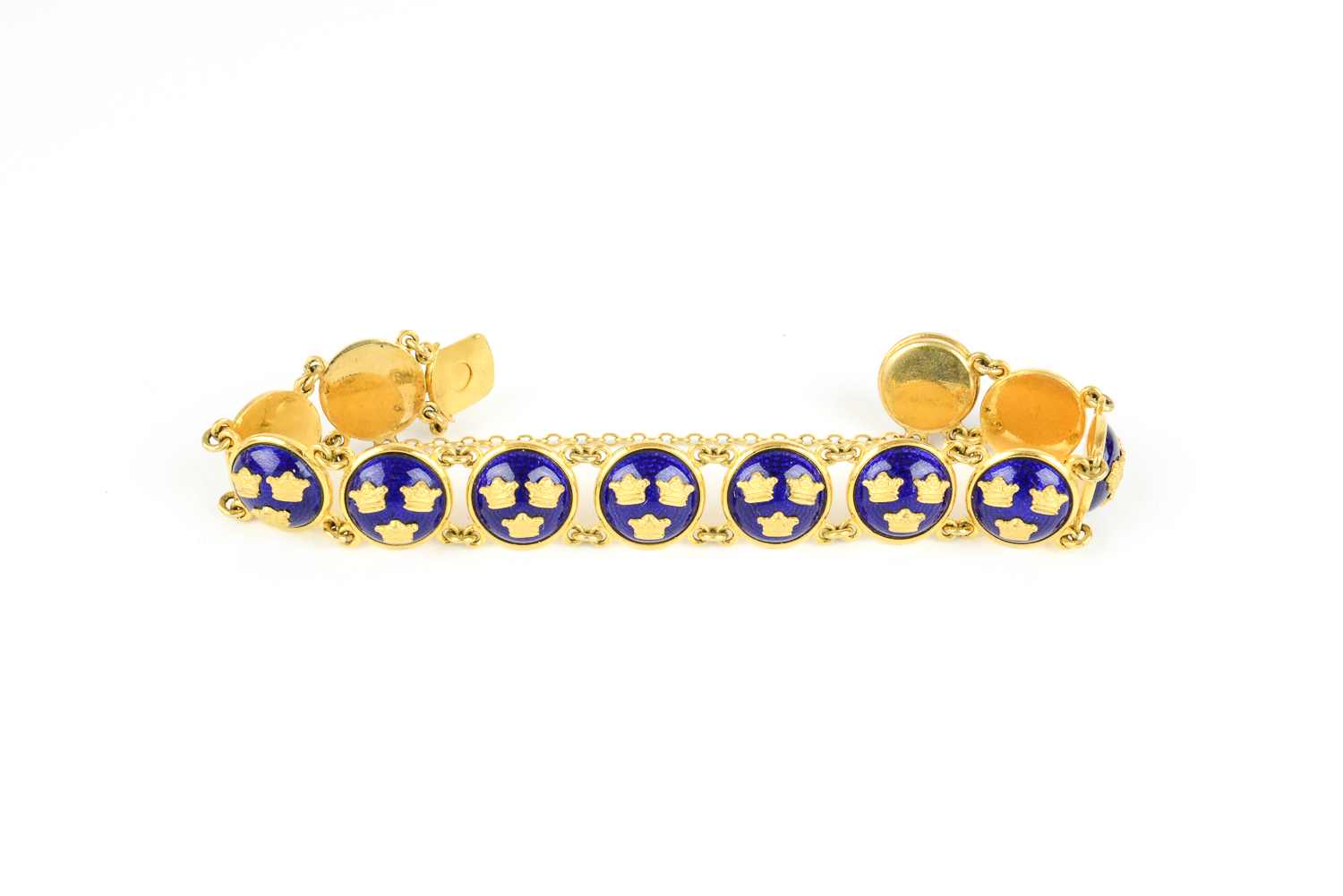 Sporrong & Co. 24K Yellow Gold Plated Enamel Link Bracelet