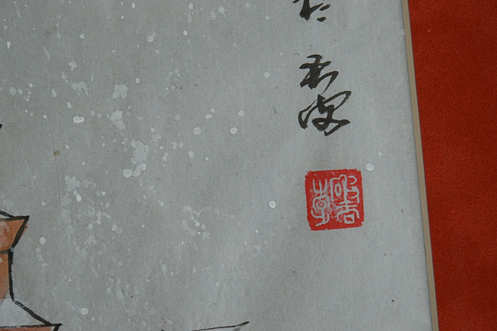 Three Original Signed Chinese Gouache Paintings on Paper