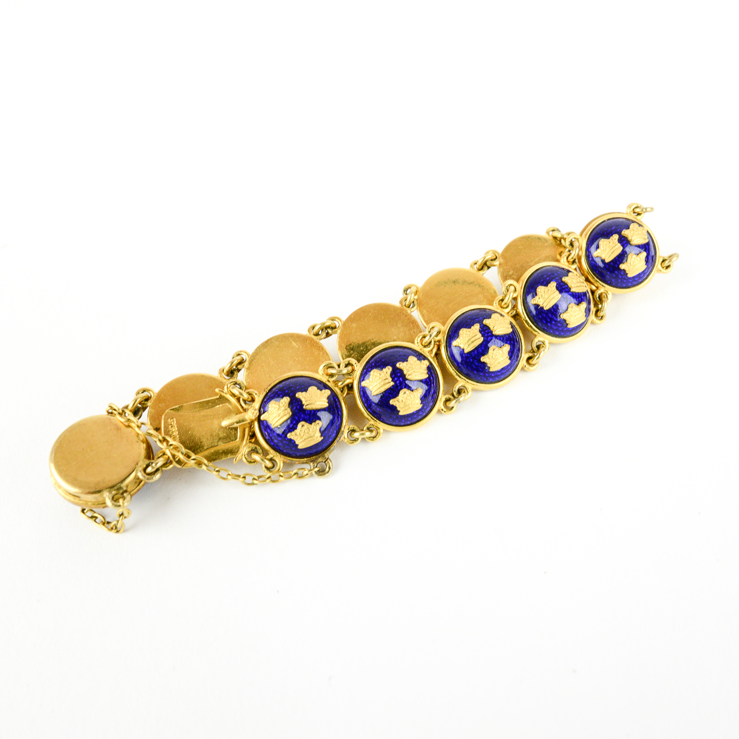 Sporrong & Co. 24K Yellow Gold Plated Enamel Link Bracelet