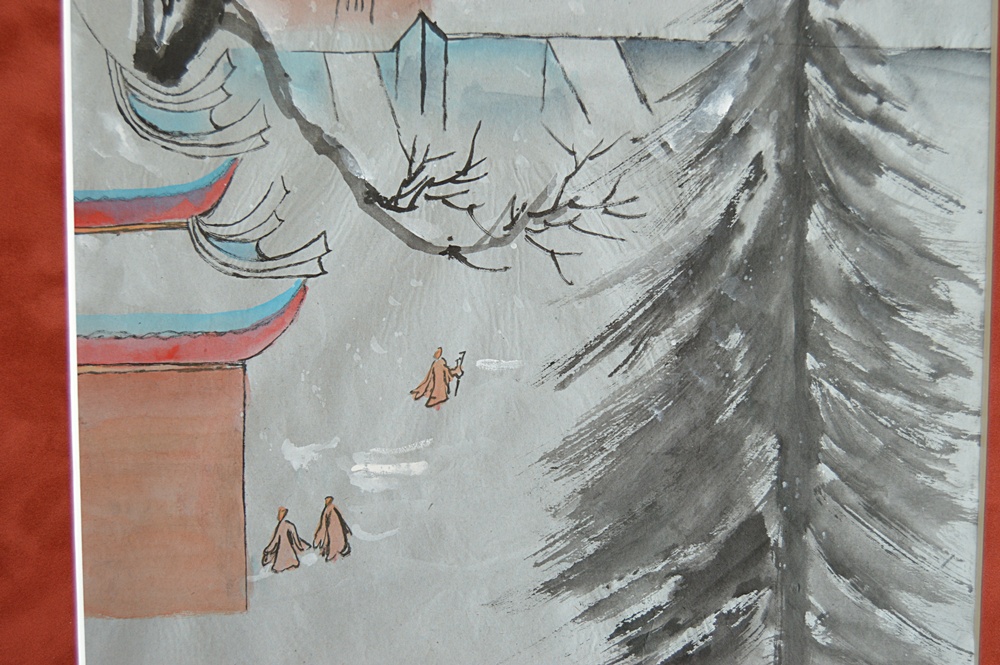 Three Original Signed Chinese Gouache Paintings on Paper