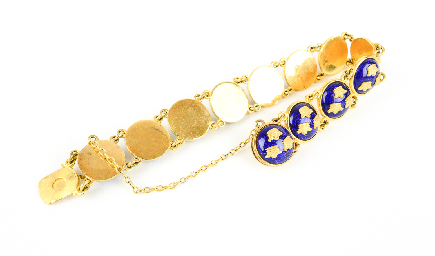 Sporrong & Co. 24K Yellow Gold Plated Enamel Link Bracelet