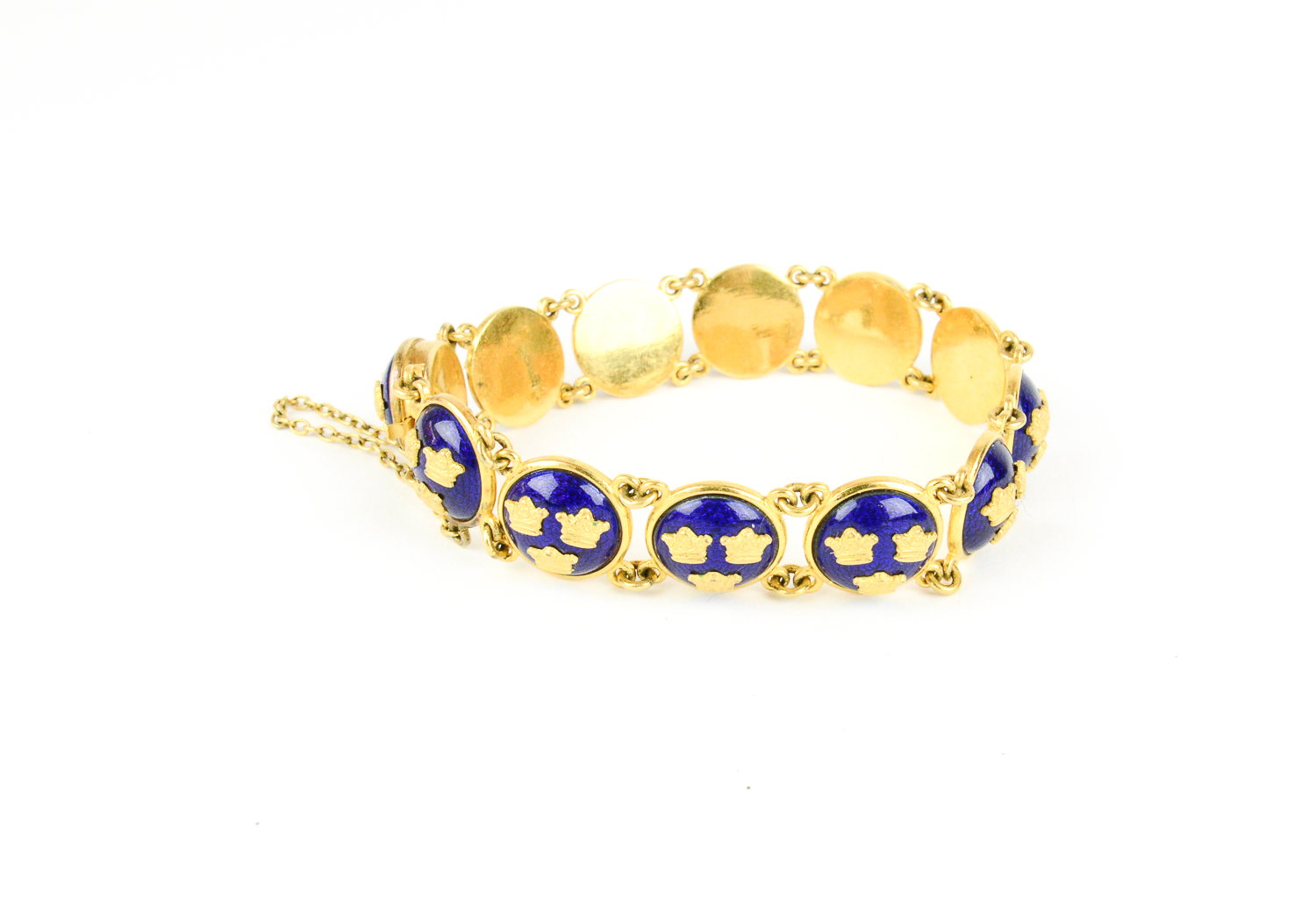 Sporrong & Co. 24K Yellow Gold Plated Enamel Link Bracelet