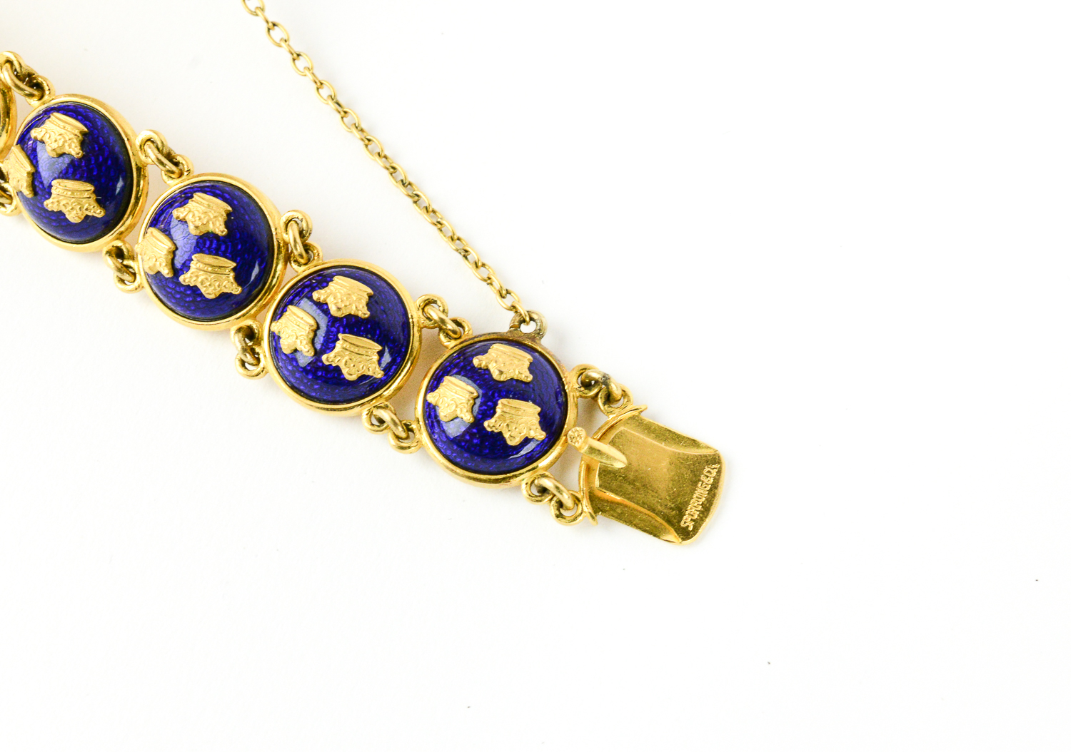 Sporrong & Co. 24K Yellow Gold Plated Enamel Link Bracelet