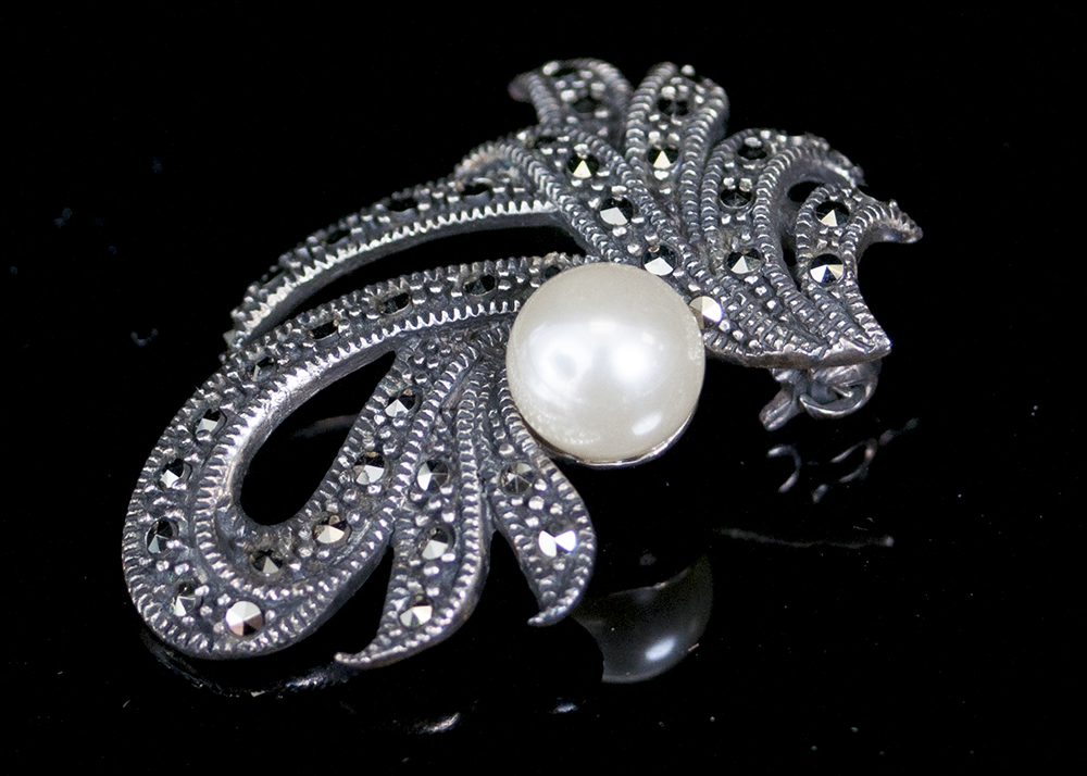 Victoria Crowne Marcasite Brooch