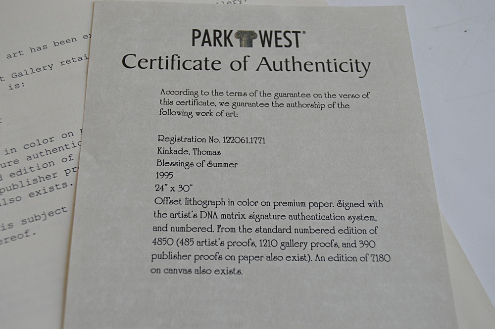 Limited Edition Signed Thomas Kinkade Offset Lithograph