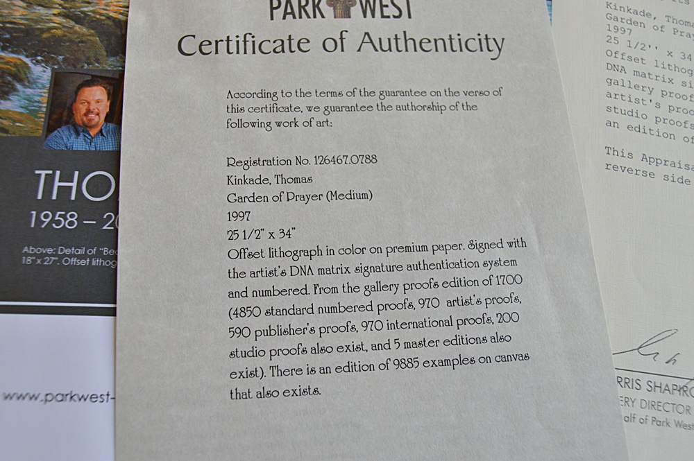 Numbered and Signed Thomas Kinkade Offset Lithograph