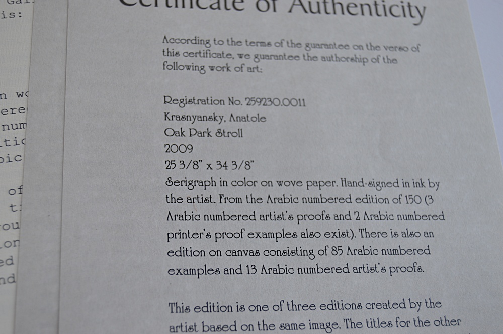 Numbered and Signed Anatole Krasnyansky Serigraph