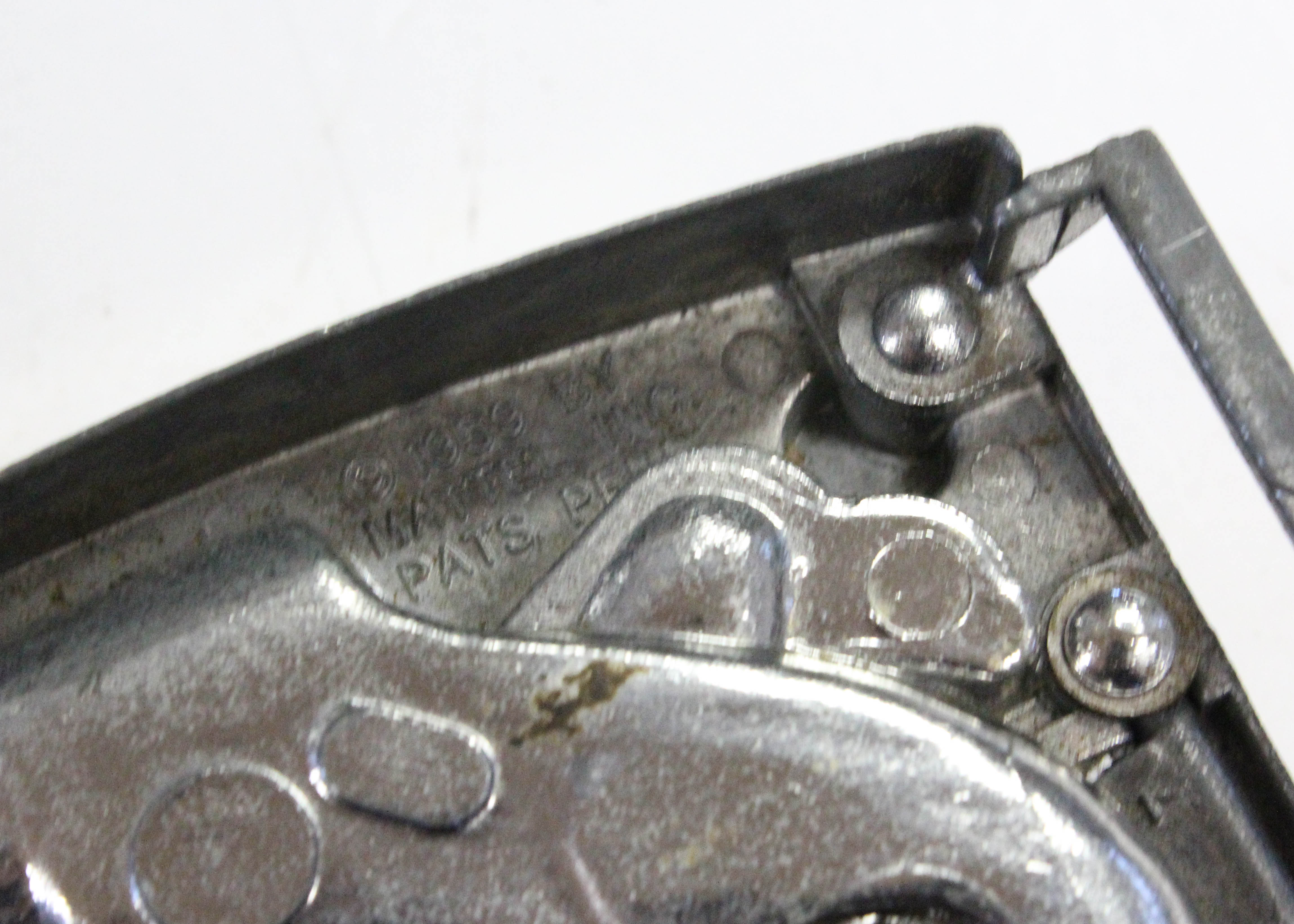 Vintage 1959 Remington Derringer Silver Tone Belt Buckle with Cap Gun