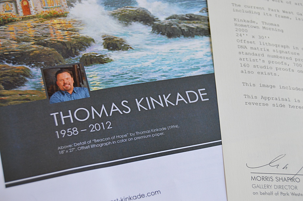 Numbered and Matrix-Signed Thomas Kinkade Offset Lithograph