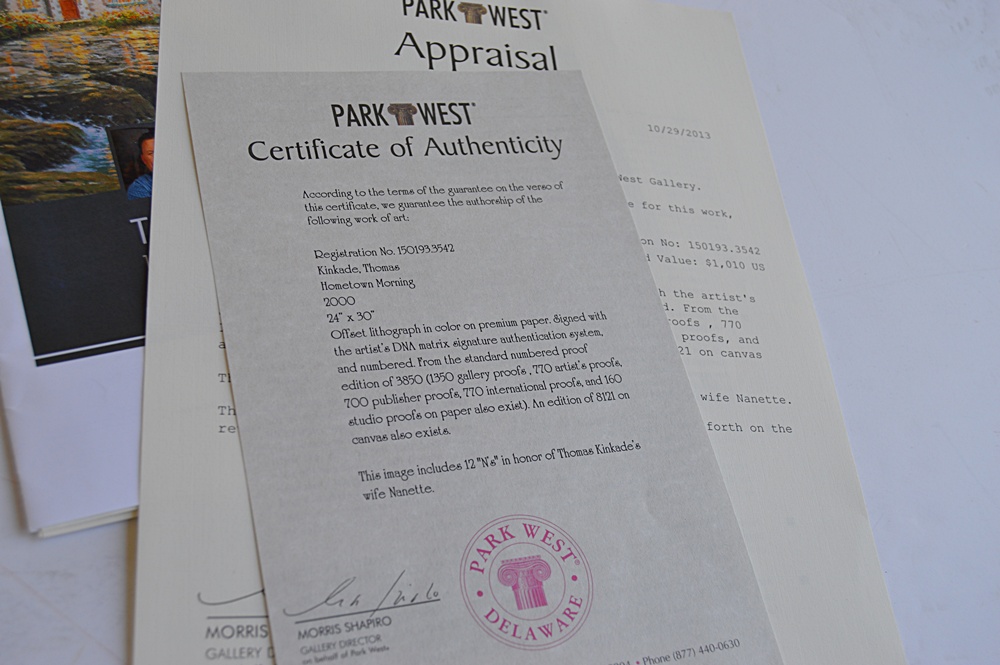 Numbered and Matrix-Signed Thomas Kinkade Offset Lithograph