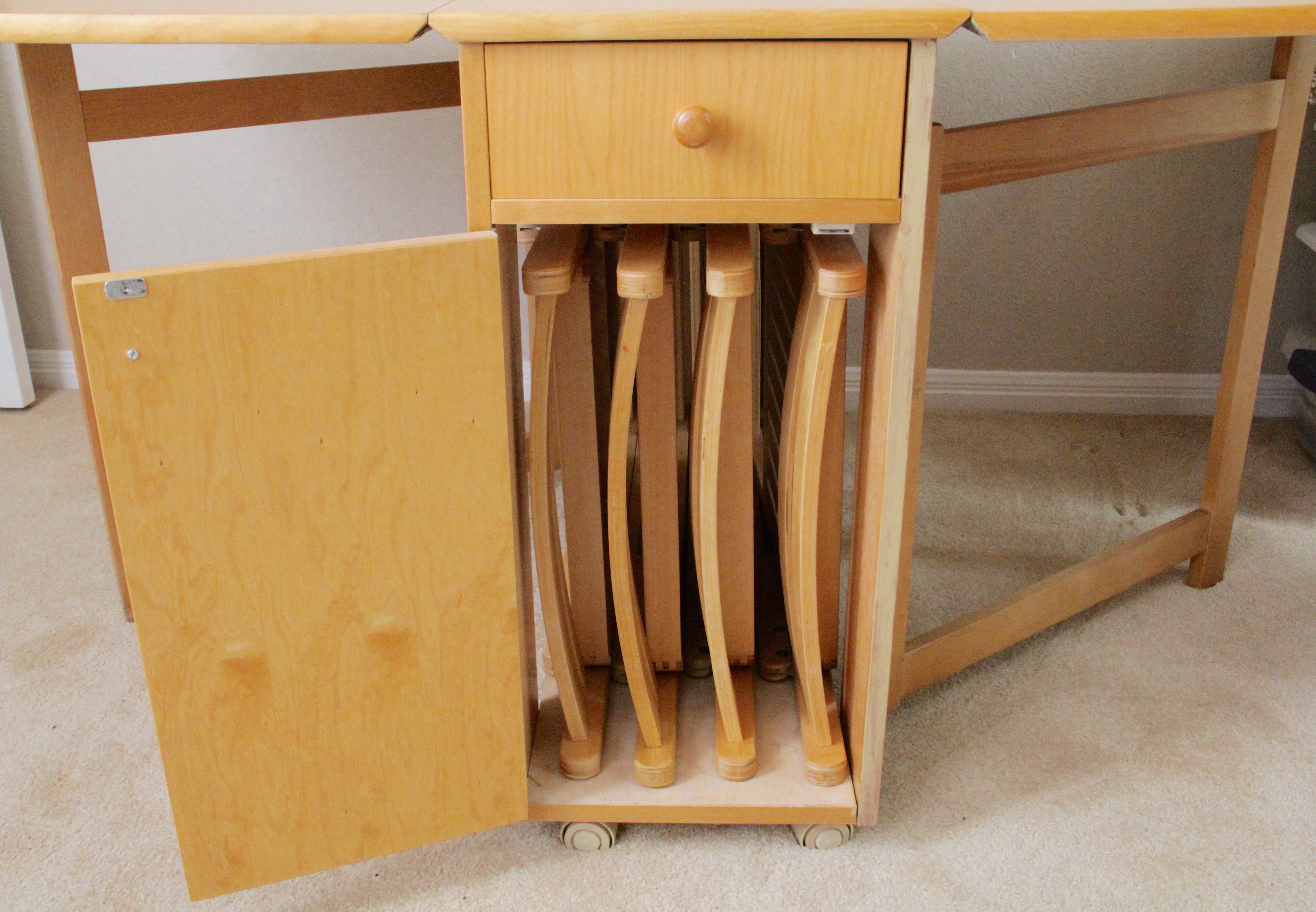 Vintage Hideaway Dining Table and Chairs Set