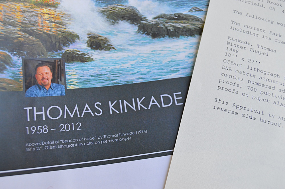 Numbered and Matrix-Signed Thomas Kinkade Offset Lithograph