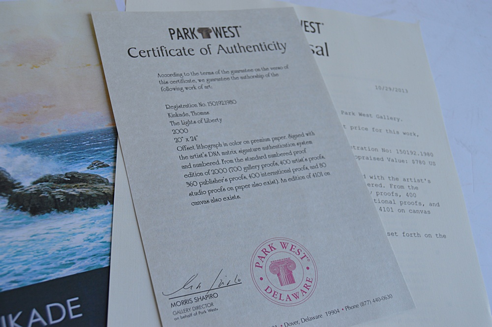 Numbered and Signed Thomas Kinkade Offset Lithograph