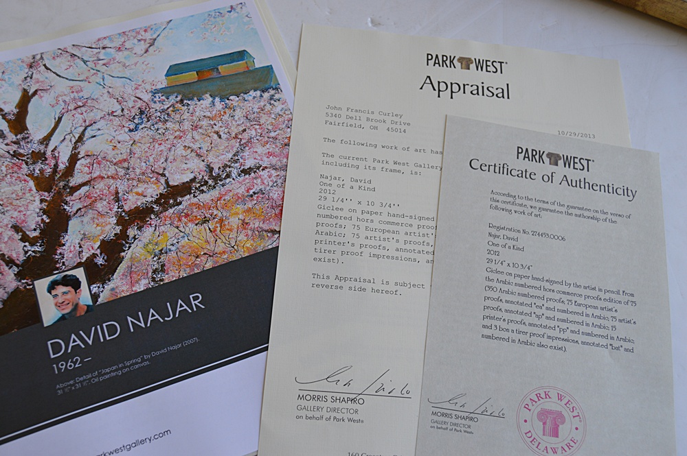 Numbered and Signed David Najar Giclee on Paper