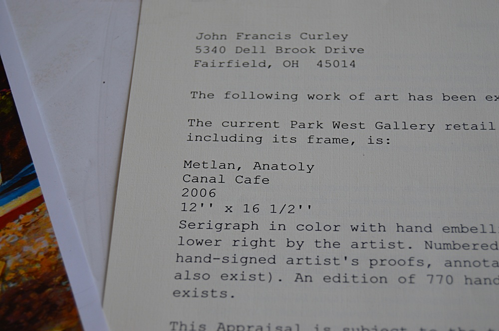 Signed Embellished Seriagraph on Board by Anatoly Metlan