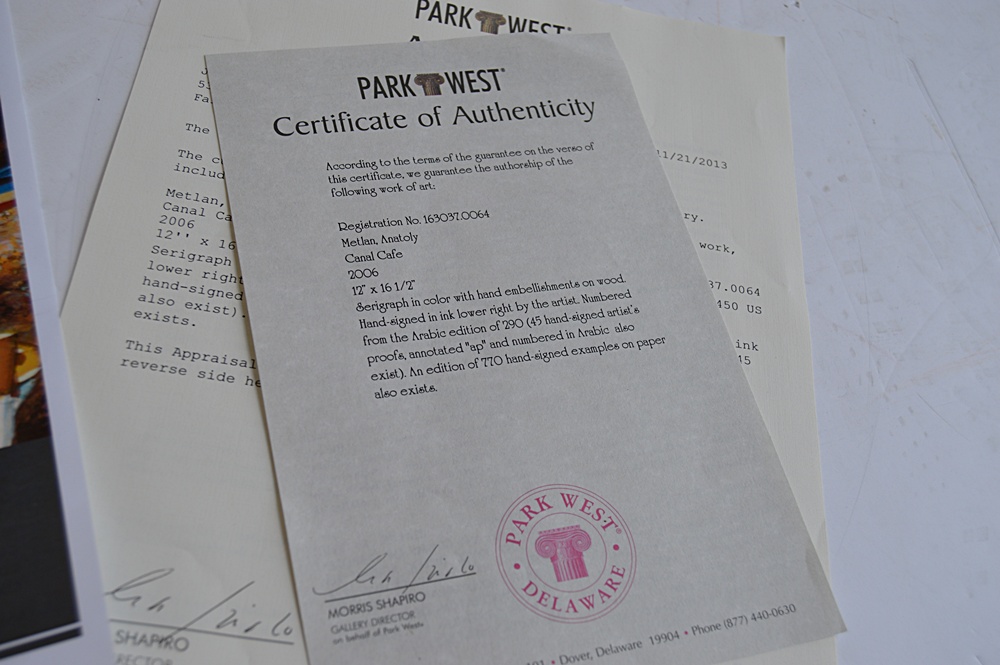 Signed Embellished Seriagraph on Board by Anatoly Metlan