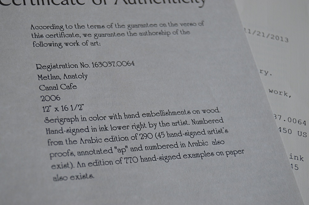 Signed Embellished Seriagraph on Board by Anatoly Metlan