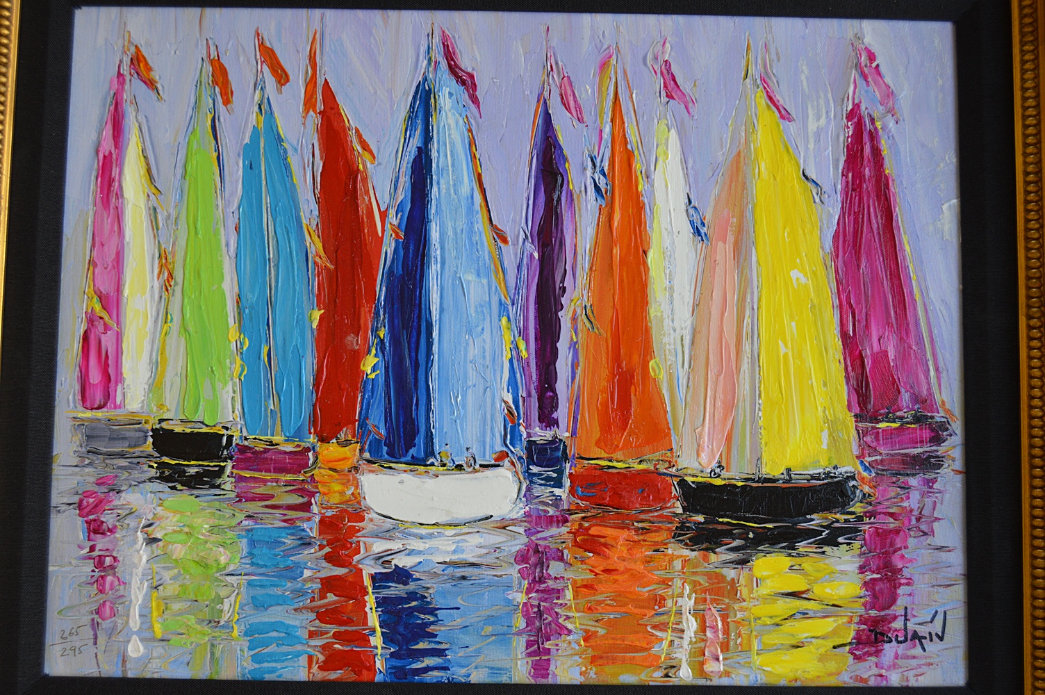 Numbered and Signed Embellished Giclee on Canvas by Duaiv