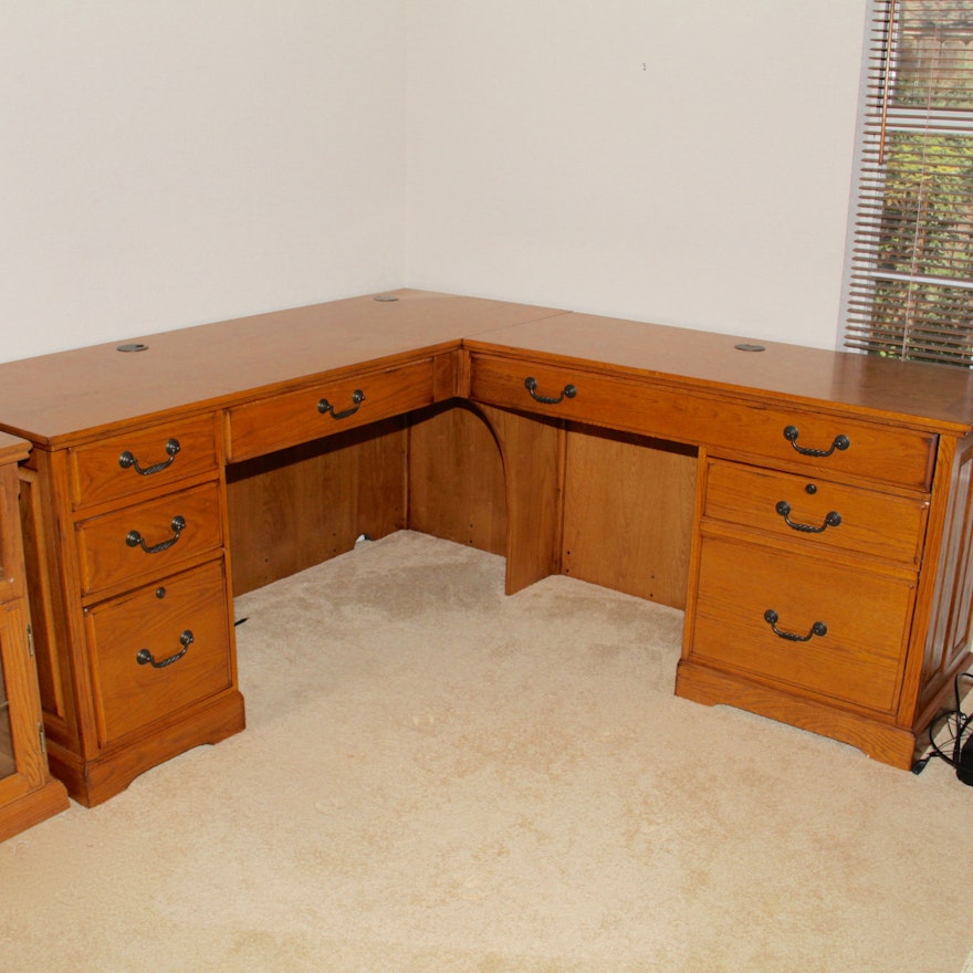 Corner Desk by Golden Oak
