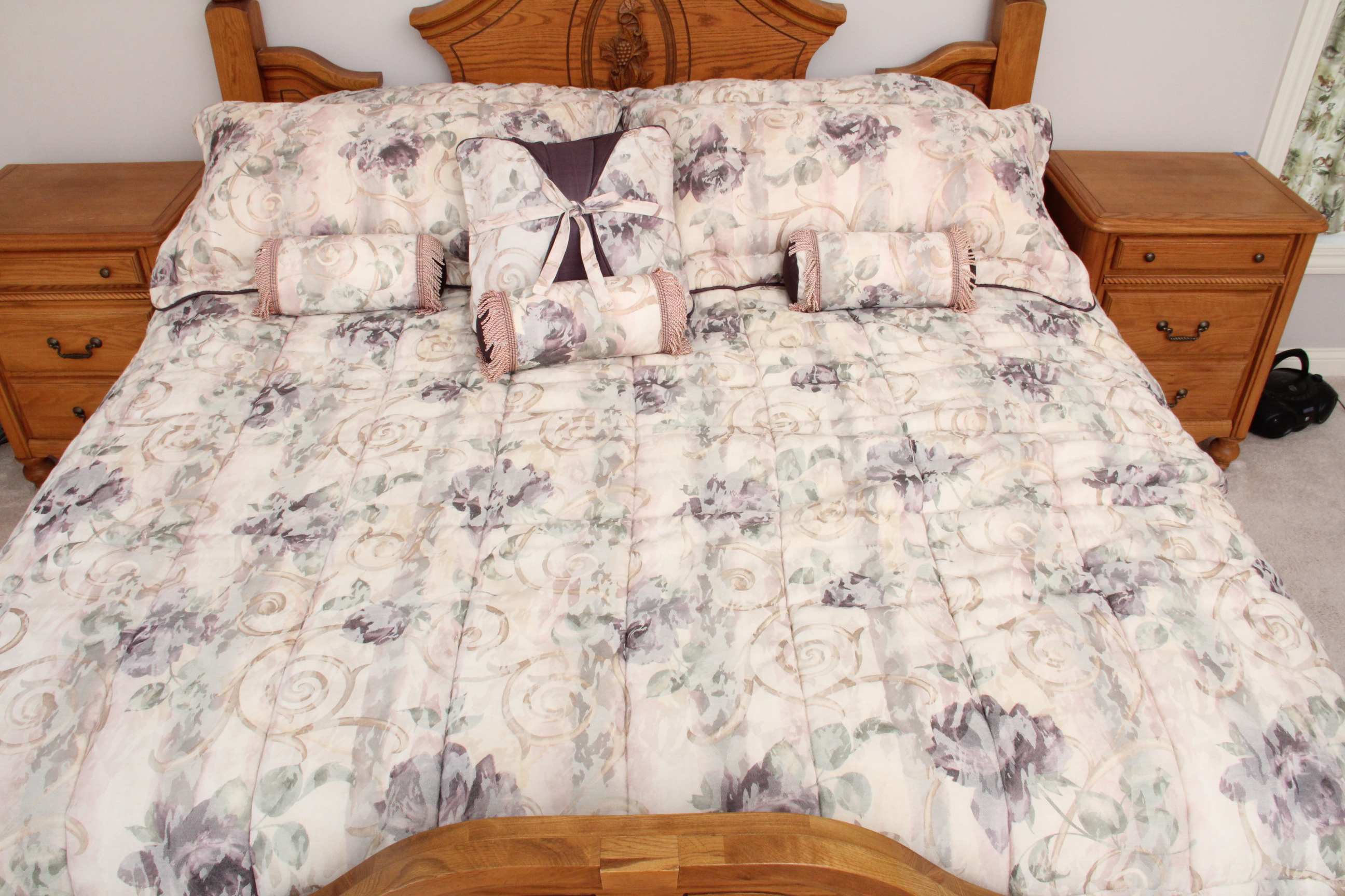 Arbek Oak California King Four Poster Bed