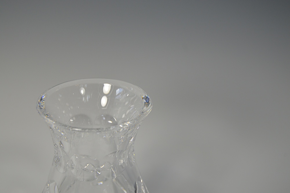 Waterford Crystal Cat Paperweight and "Lismore" Bud Vase