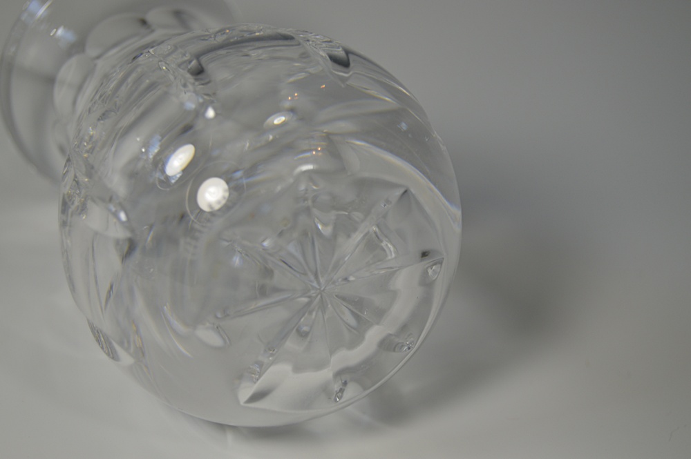 Waterford Crystal Cat Paperweight and "Lismore" Bud Vase