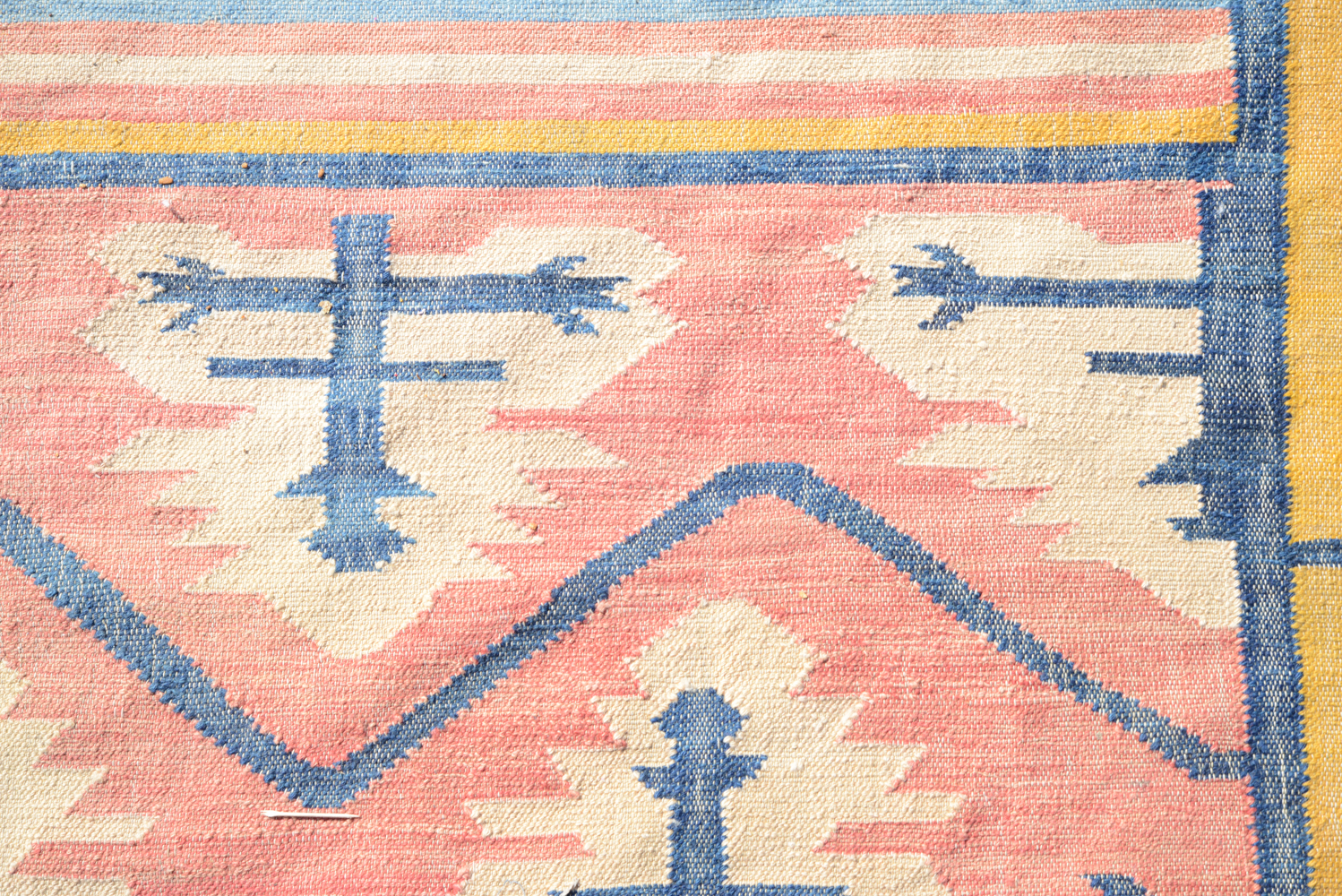 Handwoven Flatweave Indian Wool Dhurrie Rug