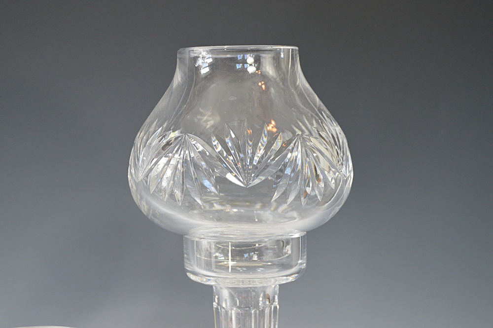 Waterford Crystal and Silver Plate Hurricane Candleholders
