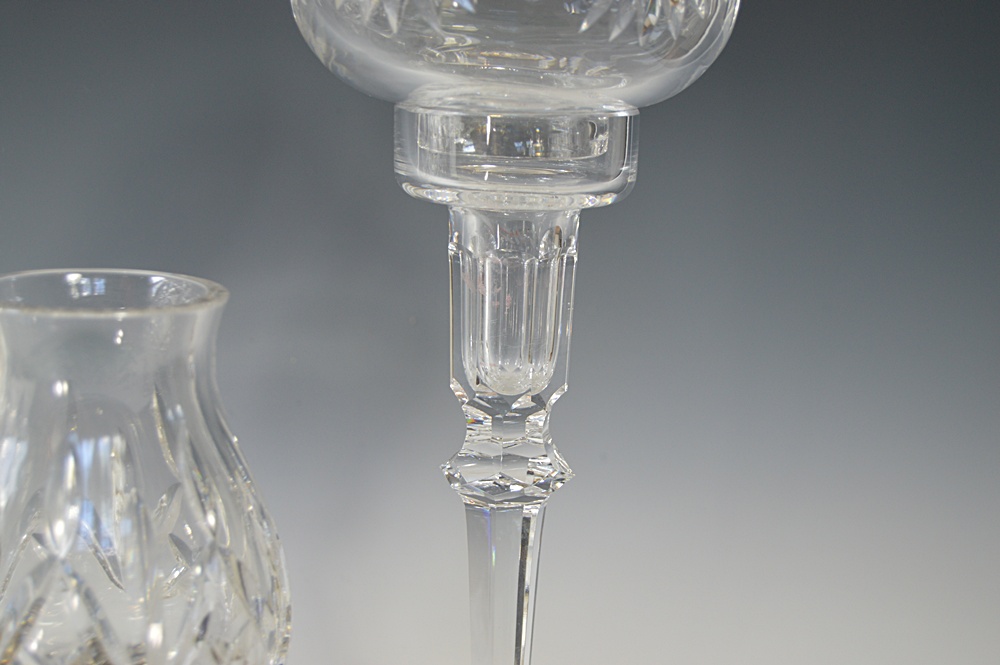 Waterford Crystal and Silver Plate Hurricane Candleholders